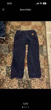 Carhartt B11 Loose Fit Washed Duck Utility Work Carpenter Pants Navy Blue